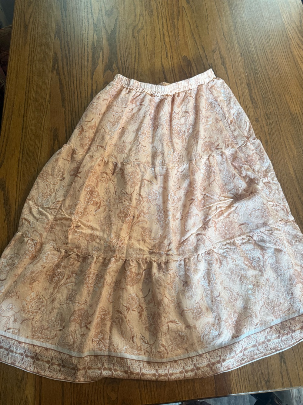 Blu Pepper Peach Paisley Tiered Skirt